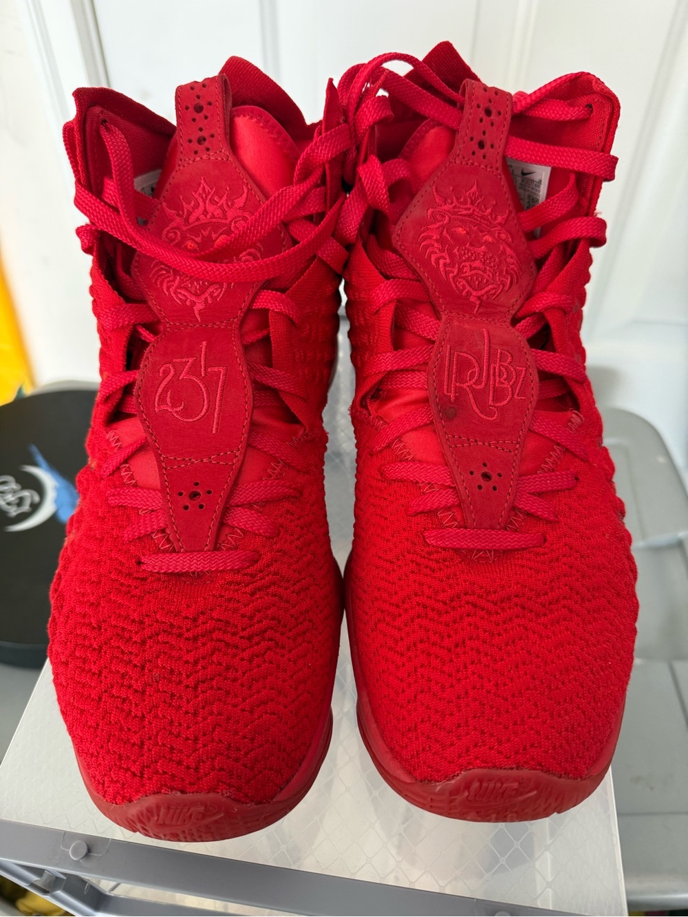 Red LeBron James Nike High-Top Sneakers